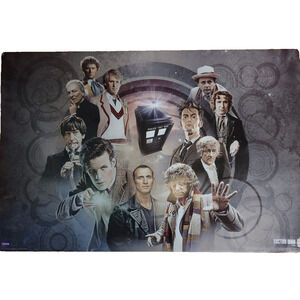 Doctor Who Large Poster 11 Doctors & Tardis 36" Wall Art BBC 1996 Sci-Fi Space